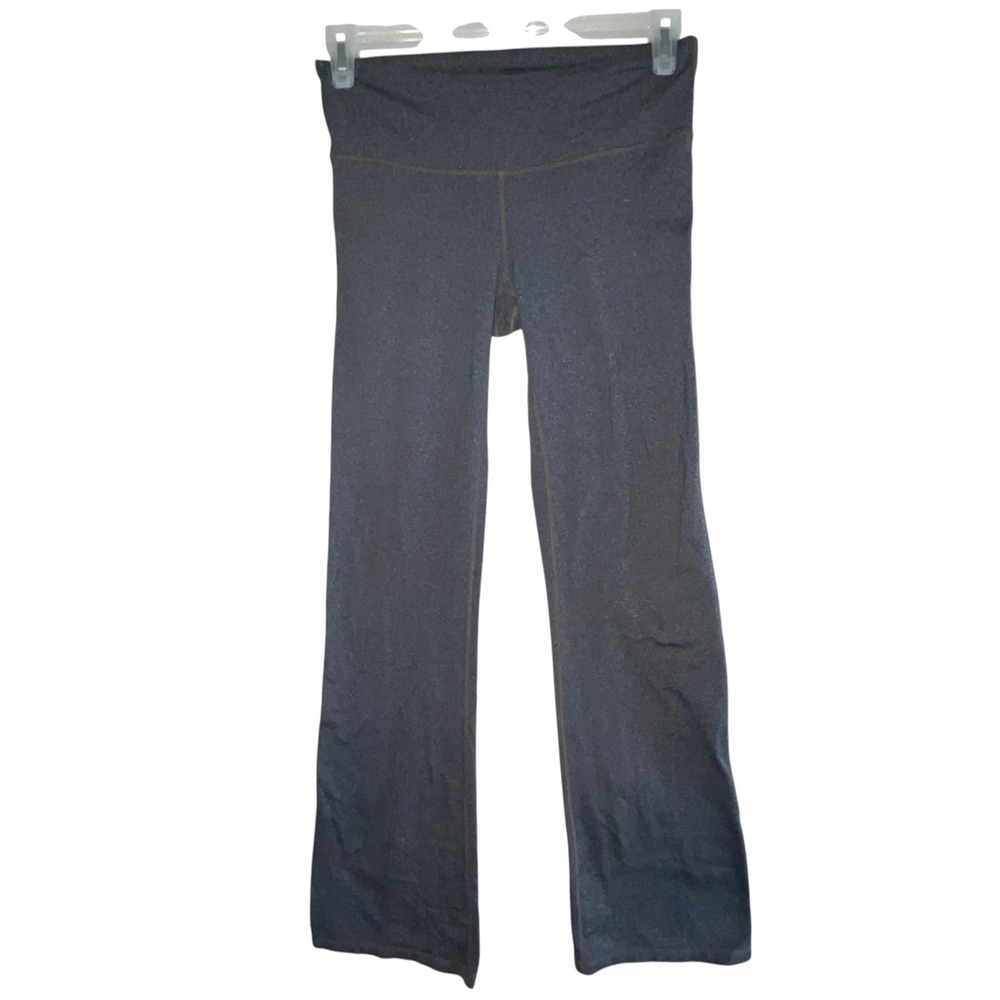 Prana Women Charcoal Gray Heathered Bootcut Yoga Pants Medium High Rise Athletic